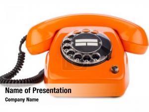Orange Telephone PowerPoint Template