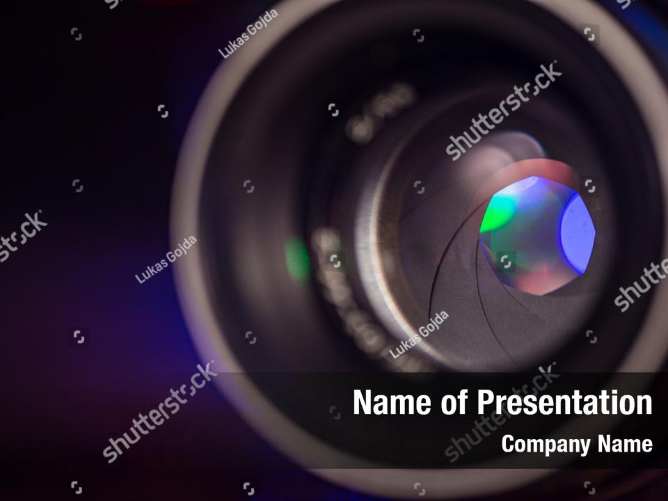 Macro Of Camera Lense PowerPoint Template - Macro Of Camera Lense ...