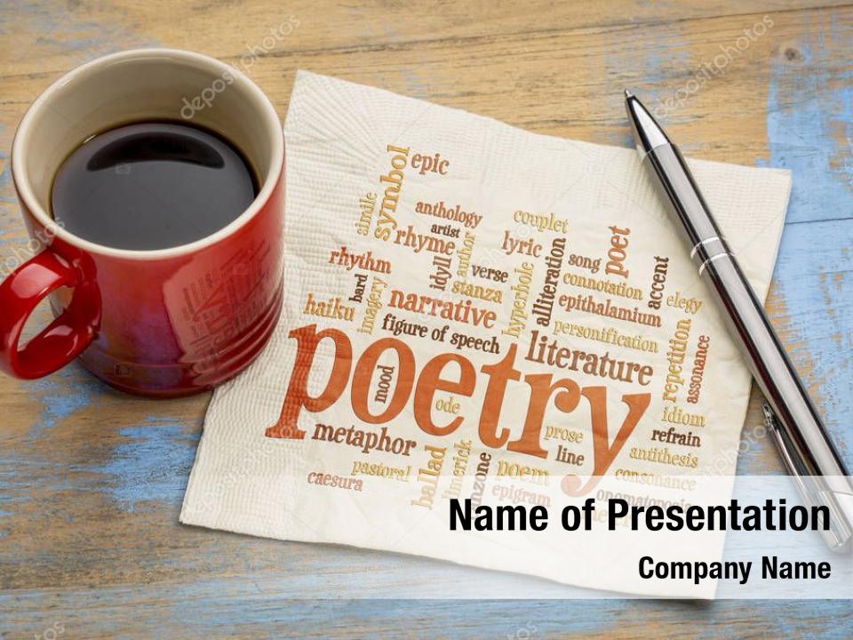 Literature Vintage Book Of Poetry Powerpoint Template Literature