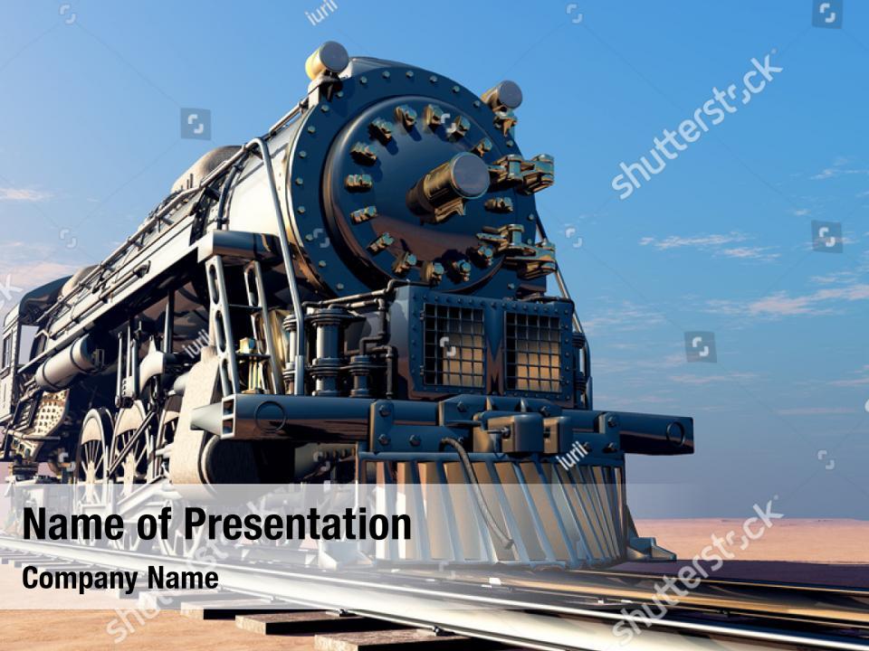 Vacation vintage steam locomotive PowerPoint Template - Vacation ...