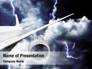 Storm airplane crash lightning concept