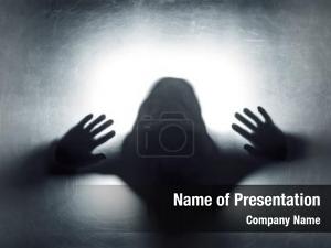 Behind shadowy figure glass  PowerPoint Template