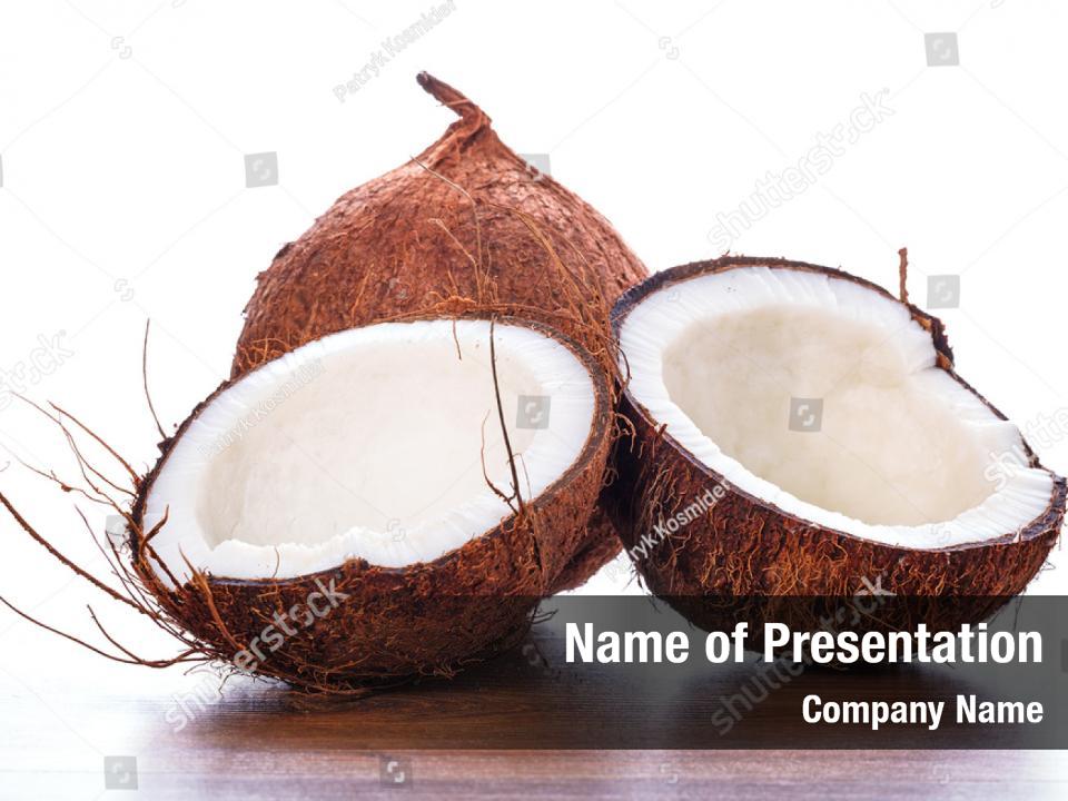 ingredient-close-up-of-coconut-on-a-wooden-powerpoint-template