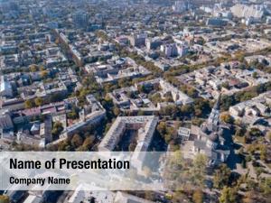 Drone aerial view city odessa
