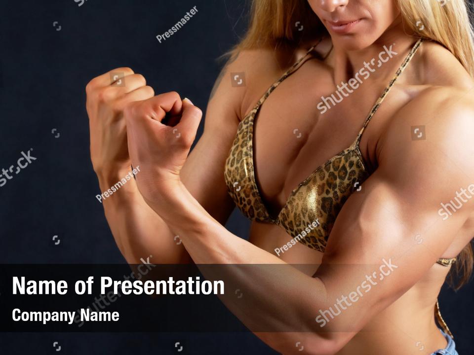 Wearing Female Bodybuilder Powerpoint Template Wearing Female Bodybuilder Powerpoint Background 