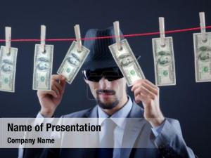 Dirty criminal laundering money  PowerPoint Template