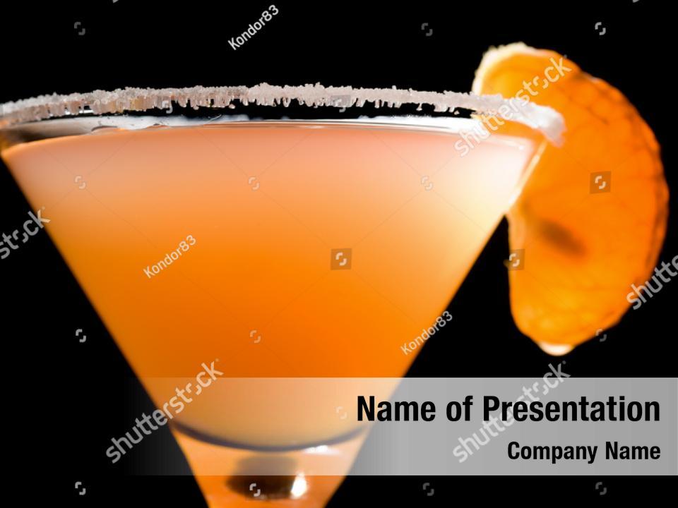 Decorated Cocktail Macro Shot PowerPoint Template - Decorated Cocktail ...