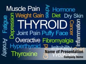 Cloud thyroid word blue background PowerPoint Template