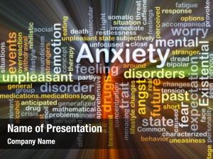 Wordcloud background concept anxiety glowing PowerPoint Template