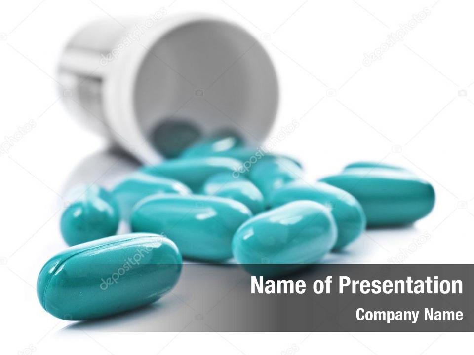 Antibiotic Scattered Pills PowerPoint Template Antibiotic Scattered 