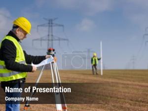 Construction land surveyors site reading