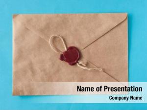 Envelope sealed brown blue 