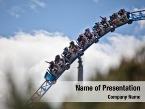 Roller theme park coaster close PowerPoint Template