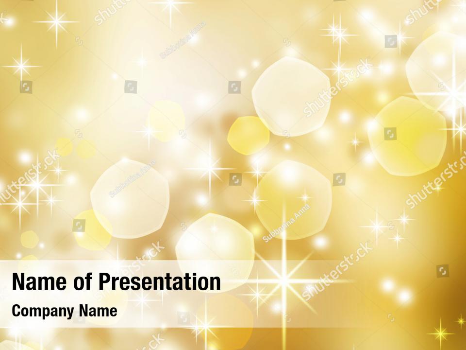 Christmas abstract holiday lights golden PowerPoint Template - Christmas abstract holiday lights