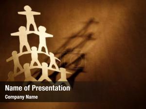 Pyramid human team brown  PowerPoint Template