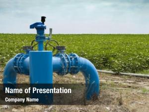 Pipes irrigation systems, faucets watering PowerPoint Template