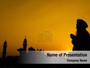 Prayer silhouette sikh temple, amritsar,