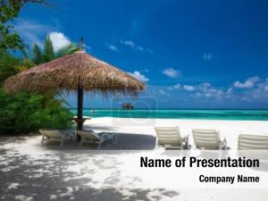 Maldives tropical beach blue lagoon PowerPoint Template