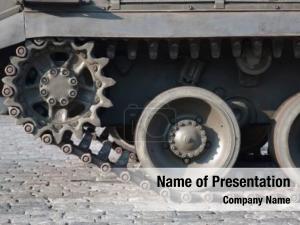 Green close view armoured caterpillar PowerPoint Template