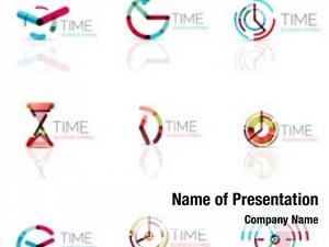 Time geometric clock icon logo