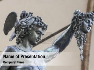 Sculpture ancient style perseus head PowerPoint Template