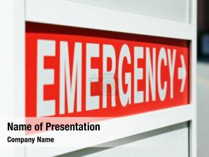 Sign red emergency entrance hospital