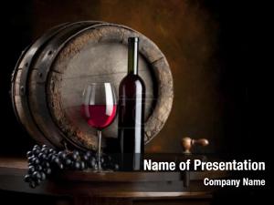 Glass wine bottle red wine PowerPoint Template