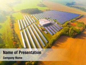 Solar aerial view power plant