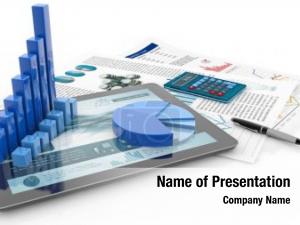 Tablet financial graph computer financial PowerPoint Template