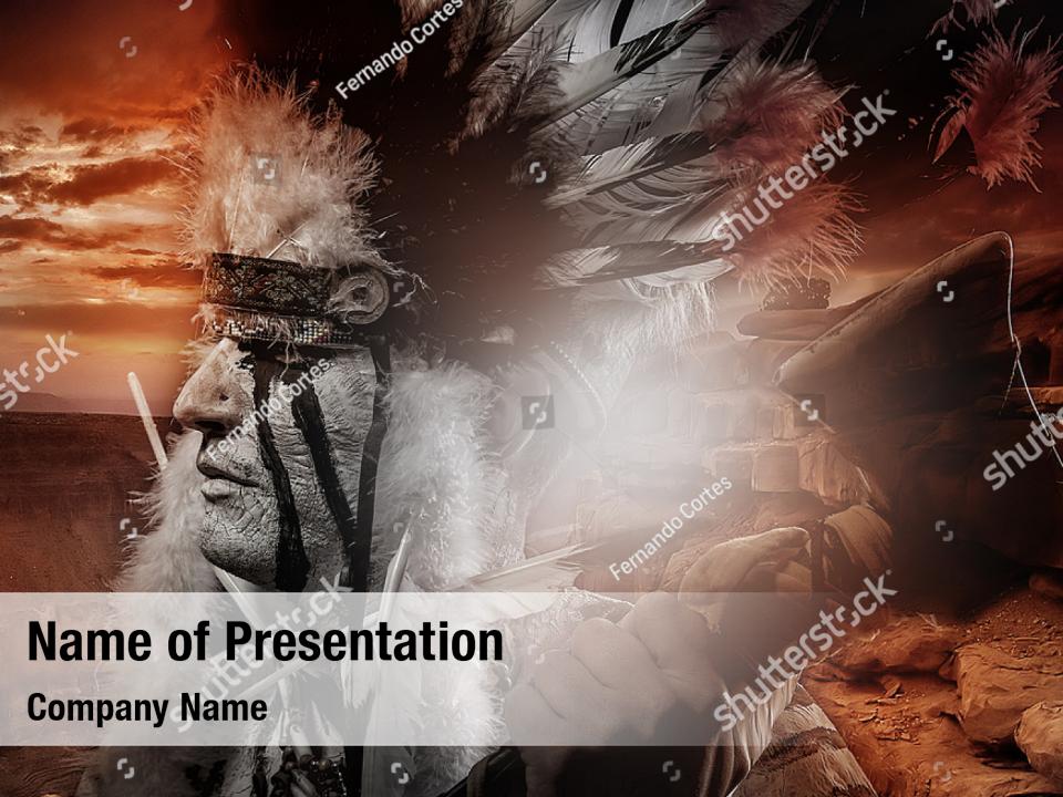 Aboriginal woman native american PowerPoint Template Aboriginal woman