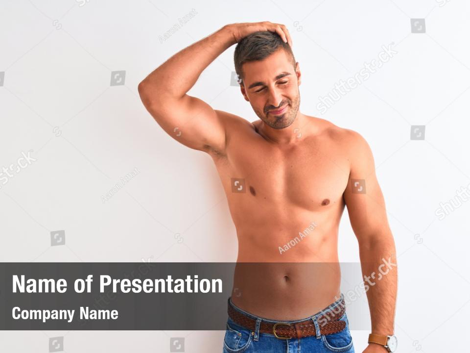 Hunky Muscular Shirtless Powerpoint Template Hunky Muscular Shirtless