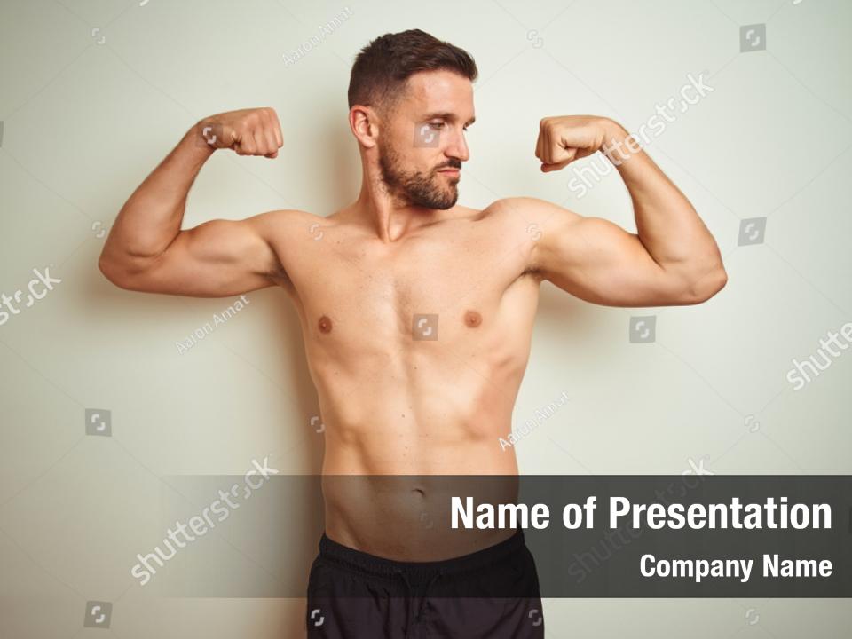 Handsome Shirtless Muscle Powerpoint Template Handsome Shirtless