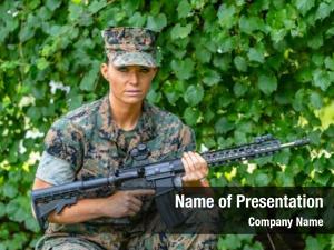 Marine female military posing military