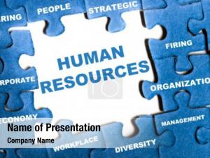 Blue human resource puzzle pieces