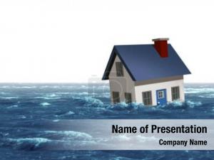 Water, white house flood  PowerPoint Template