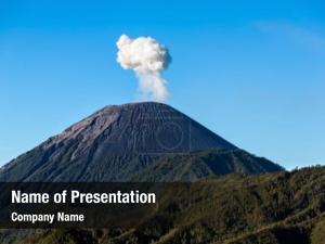 Rising ash cloud semeru volcano