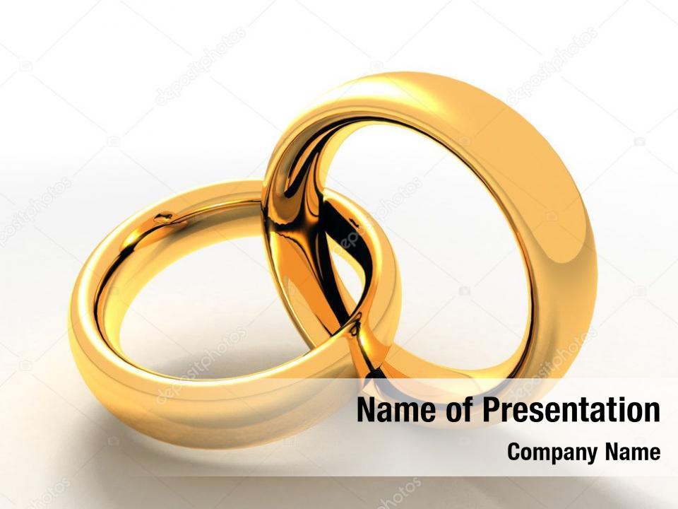 Golden rings and wedding PowerPoint Template - Golden rings and wedding ...