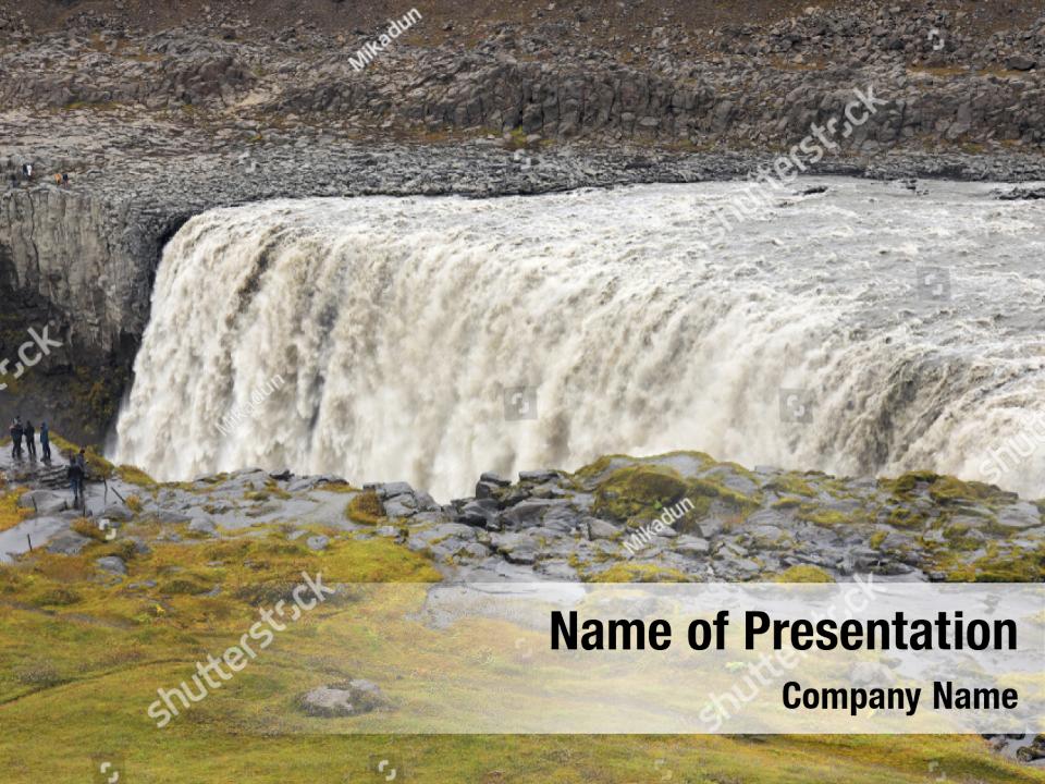 Cascades beautiful waterfall PowerPoint Template Cascades beautiful