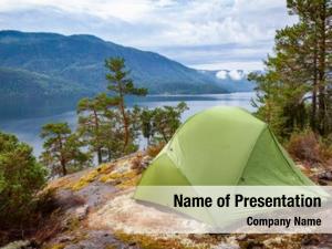 Scenic camping tent wild campsite