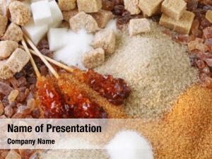 Sugar, brown cane cube sugar PowerPoint Template