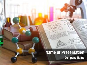 Microscope laboratory equipment flasks, vials PowerPoint Template