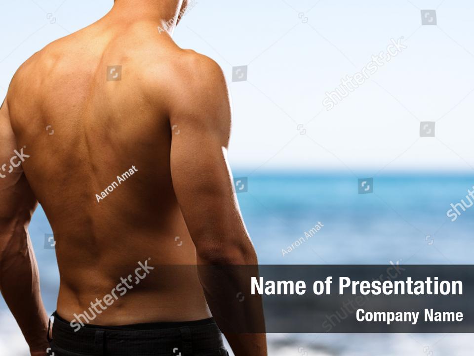 Shirtless Guy Muscular Bodybuilder Powerpoint Template Shirtless Guy
