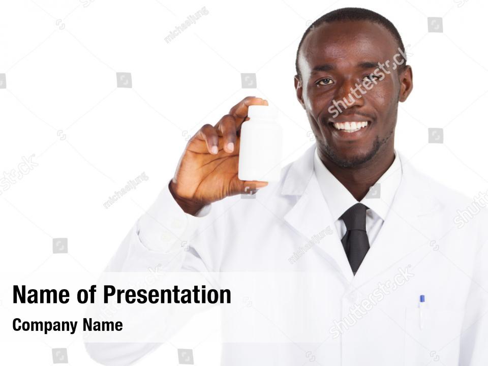 Pharmacist white medical capsules PowerPoint Template Pharmacist