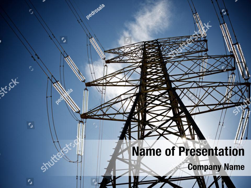 Distribution power transmission line PowerPoint Template - Distribution