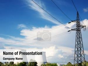 Nuclear power line power station; PowerPoint Template