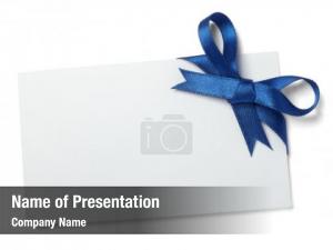 Note close card blue ribbon