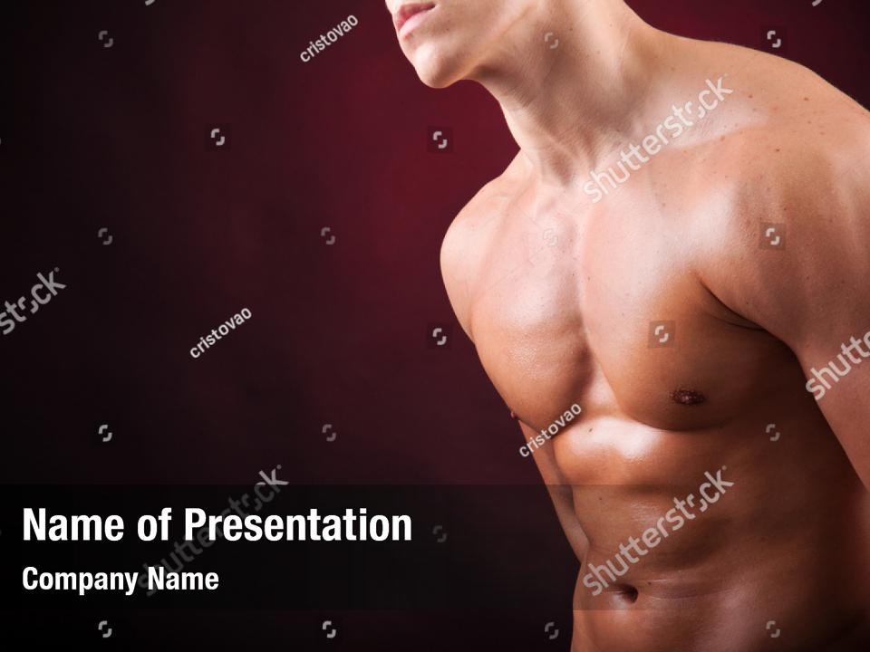 Hunky Muscular Shirtless Black Powerpoint Template Hunky Muscular