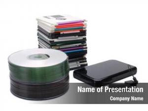 Disks, pile floppy cd roms, external