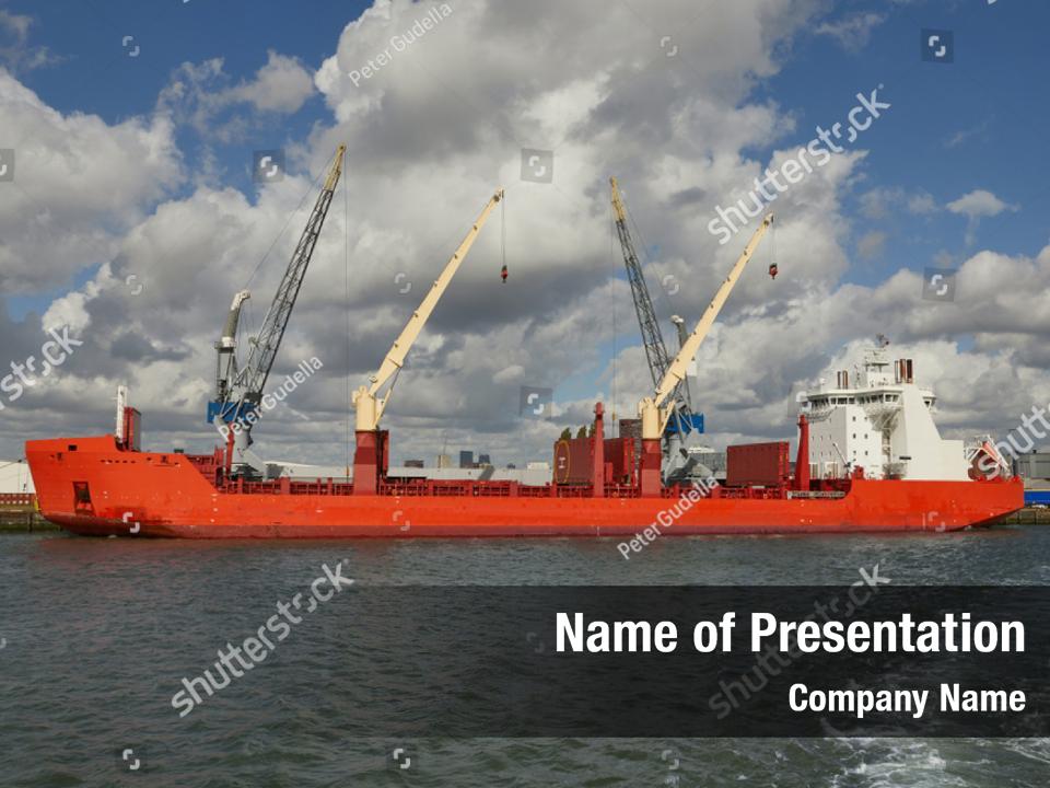 Transportation big rusty cargo PowerPoint Template - Transportation big ...