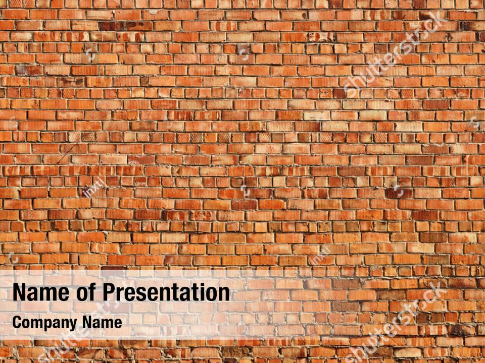 Horizontal Brick Wall Texture PowerPoint Template - Horizontal Brick ...